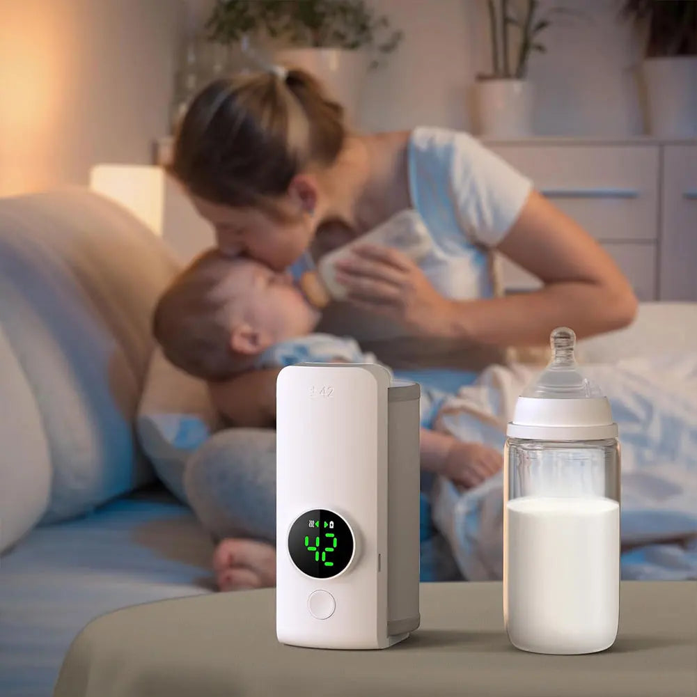 Ultimate Rechargeable Cordless Portable Bottle Warmer with Smart Temperature Control - Ideal for Travel, Camping, and Everyday Use!